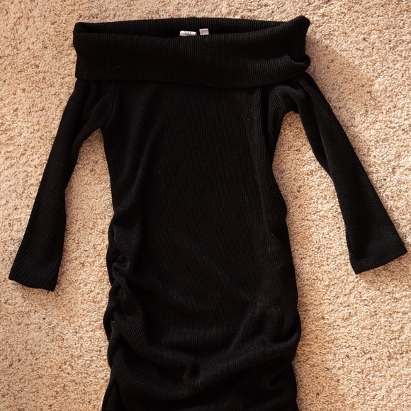 Off the shoulder Maternity Sweater Dress- Black M